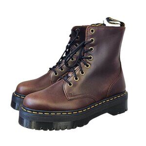Dr. Martens Womens Jadon Classic Pull Up Boots, Leather, Dark Brown, Size 10